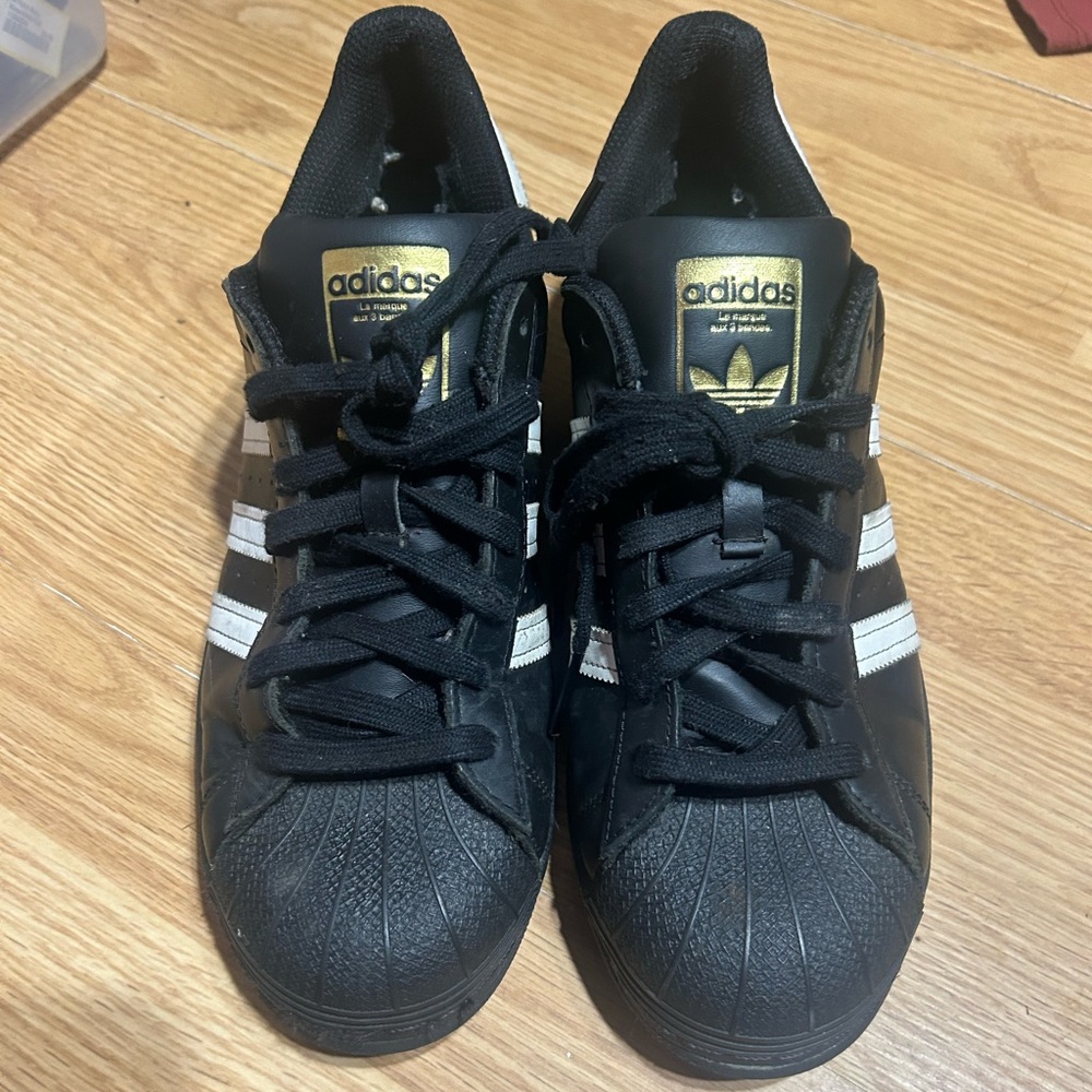 Sharp Classic Adidas Superstar Hard Shell Toe Bla… - image 3